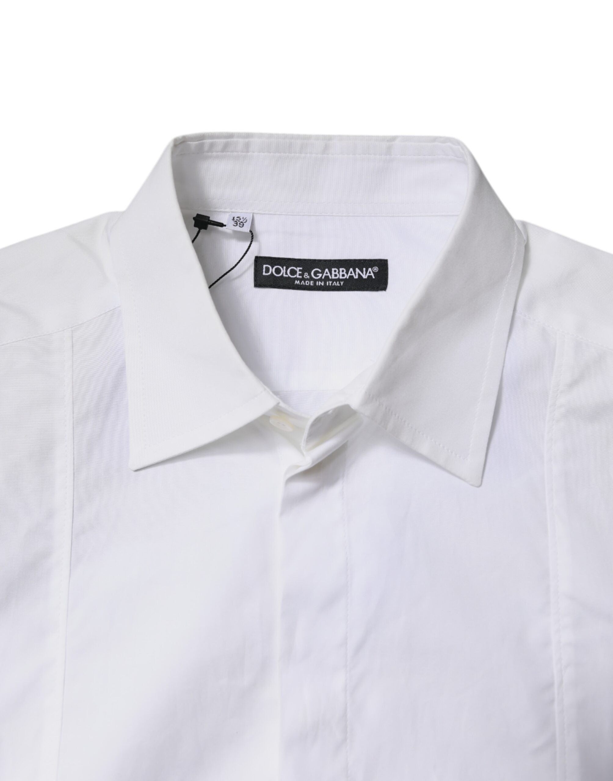 Dolce & Gabbana White Cotton Collared Shirt Formal Shirt